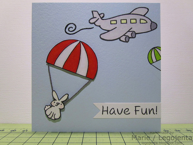 Skydiving Bunny Card