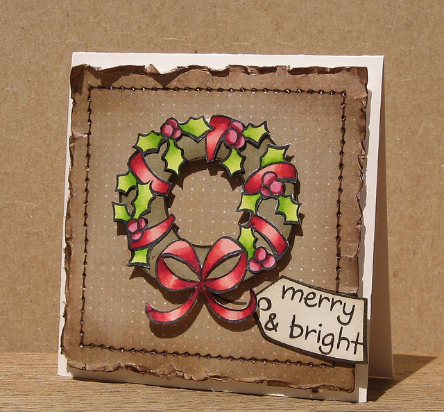 Bows and Holly Wreath