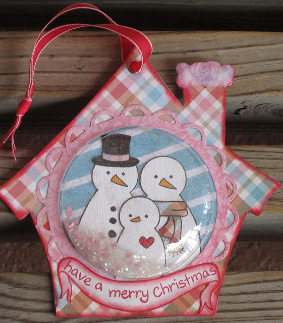 Christmas Ornaments using Lawn Fawn & recycled packaging!!