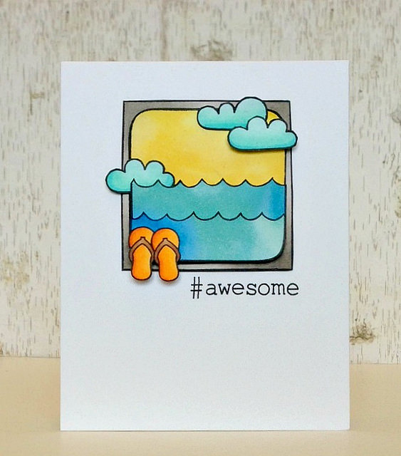 #awesome beach sunset card - ls