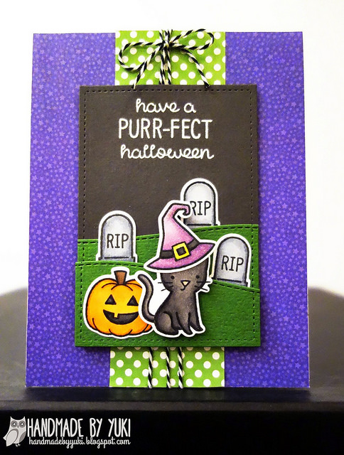 "Have a Purr-fect Halloween" Card featuring Lawn Fawn