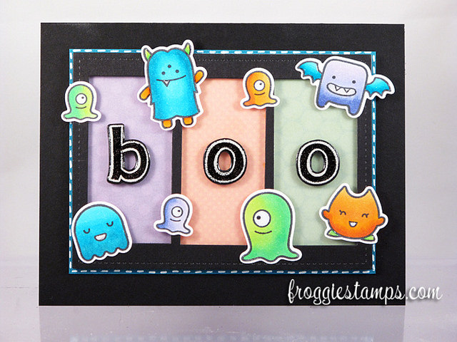 Boo Monsters Copic Card