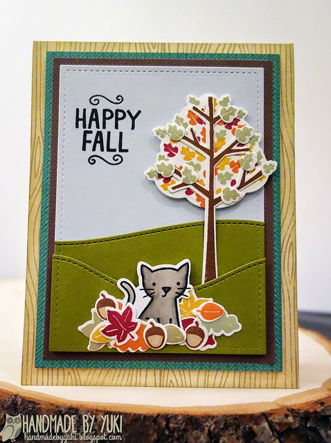 "Happy Fall" Card featuring Lawn Fawn
