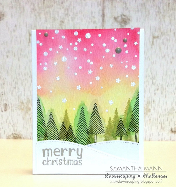 samantha mann merry christmas (watercolor night sky) card - ls, watermark
