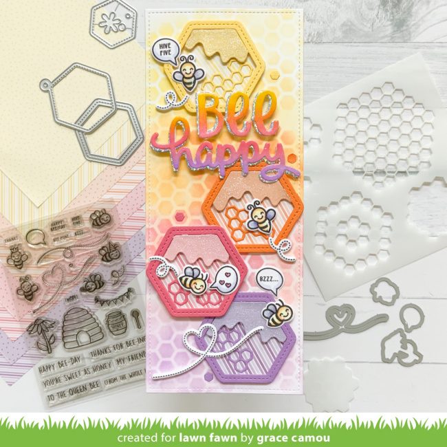 Kwan Crafts 4 Sheets Different Style Rose Honeycomb Background Clear Stamps  for Card Making Decoration and DIY Scrapbooking