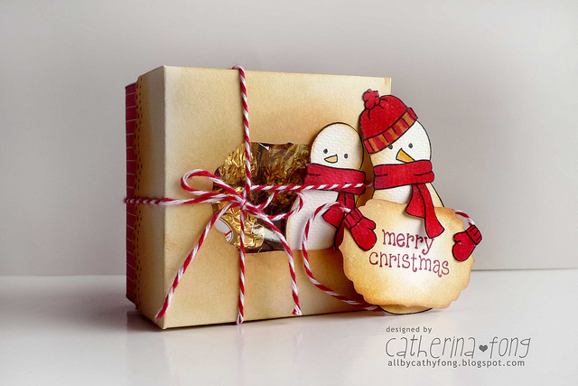 snowman treat box and tag