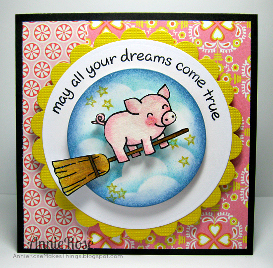 Li'l Piggy Dreams - a card made with stamps from Lawn Fawn