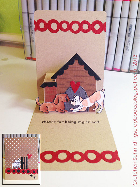 HI card with NEW House Pop `n Cuts Insert and matching Thinlits