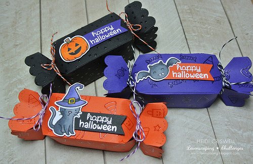 Halloween Candy Boxes using heat embossing