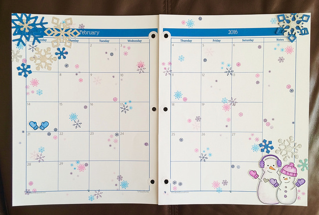 February Planner page using Lawn Fawn stamps and dies. Can't wait to get my hands on the new planner stamp set! But in the meantime...