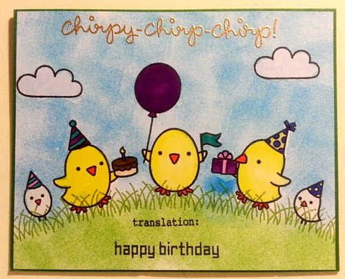 Day 6 of my april challenge. Combining party animal with chirpy chirp chirp