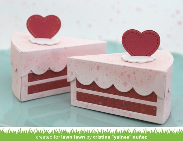 Shower Wedding 12 Favor Boxes Scallop Top Cake Slice Centerpiece 10 10/16" 
