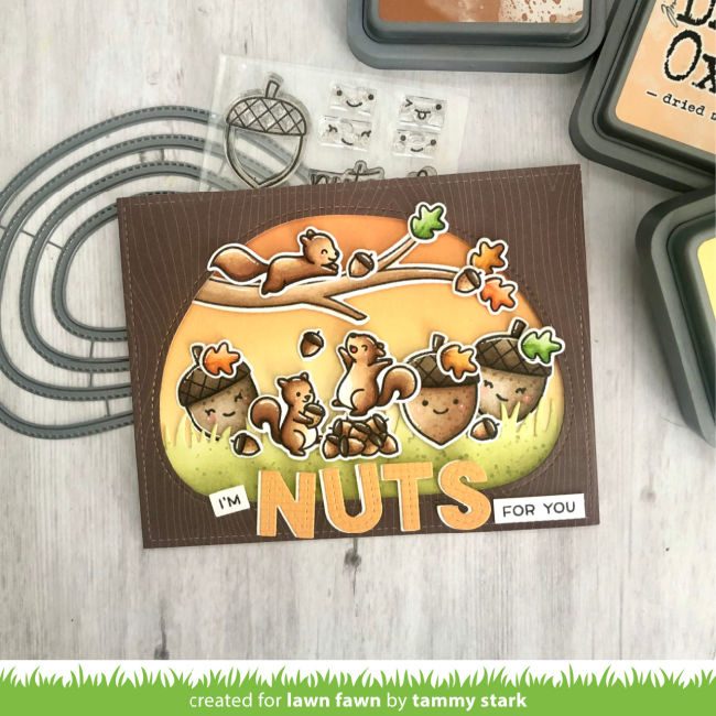 Lawn Fawn Intro: Let's Go Nuts, Big Acorn, Lift the Flap Tree Backdrop - Lawn  Fawn