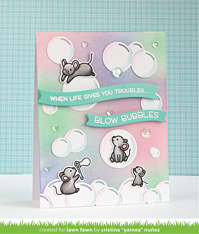 Lawn Fawn Intro: Bubbles of Joy, Bubble Border and Bubble Background  Stencils - Lawn Fawn