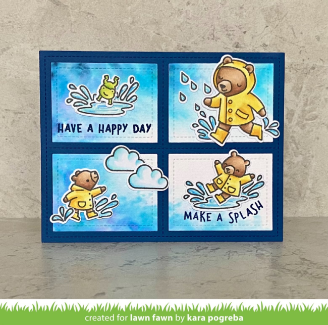 Lawn Fawn Intro: Beary Rainy Day and Rainy Sky Stencil - Lawn Fawn